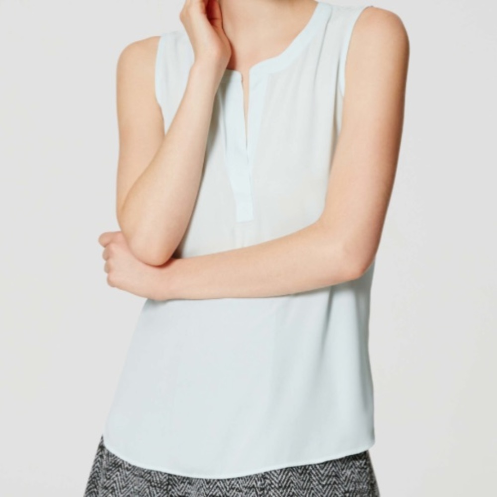 Loft Mixed Media Split Neck Shell Cami